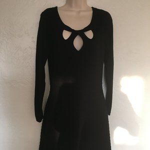 INC International Concepts Black Sweater Dress L